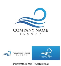 water wave logo design template