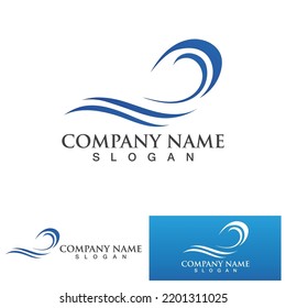 water wave logo design template