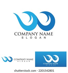 water wave logo design template