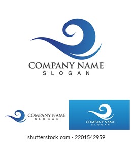 water wave logo design template