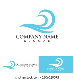 water wave logo design template