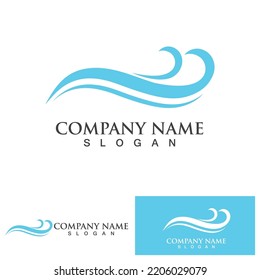 water wave logo design template