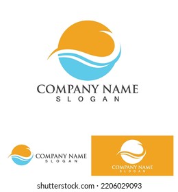 water wave logo design template