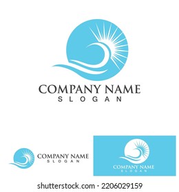 plantilla de diseño de logotipo de onda de agua
