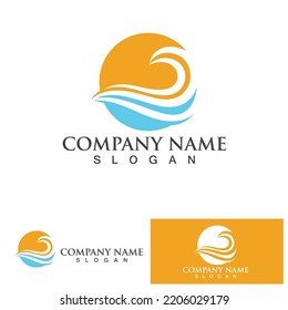 plantilla de diseño de logotipo de onda de agua