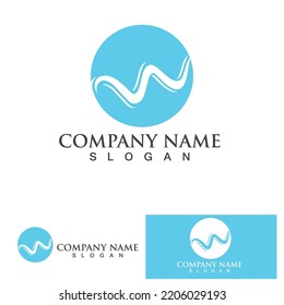 water wave logo design template