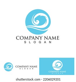 water wave logo design template