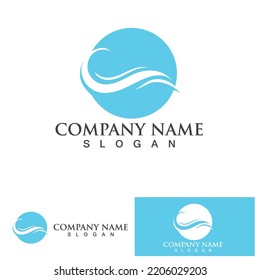 water wave logo design template