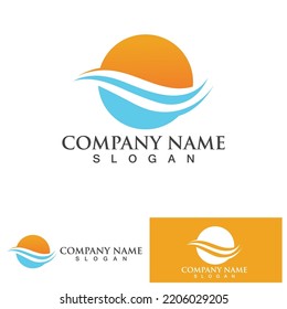 water wave logo design template