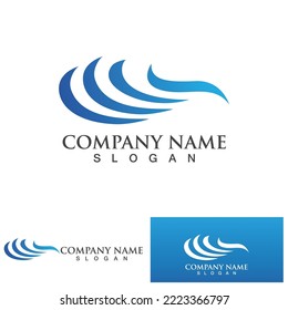 water wave logo design template