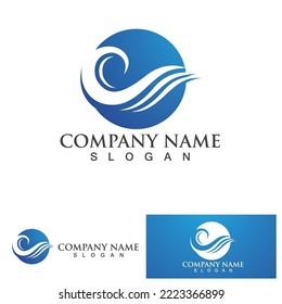 plantilla de diseño de logotipo de onda de agua