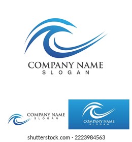 water wave logo design template