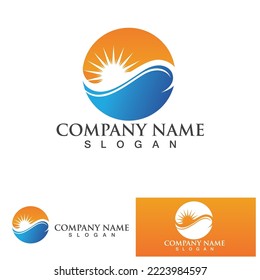 water wave logo design template
