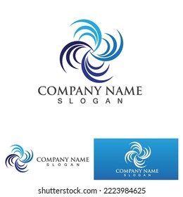 water wave logo design template