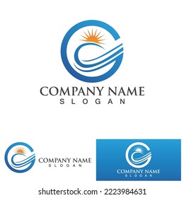 plantilla de diseño de logotipo de onda de agua