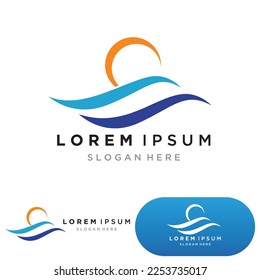 water wave logo design template