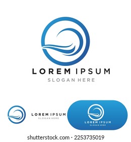 water wave logo design template