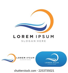 water wave logo design template