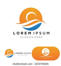 water wave logo design template