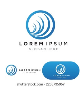 water wave logo design template