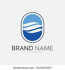água e onda modelo de design logotipo splash aqua droplet