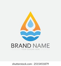 water and wave logo design template splash aqua droplet