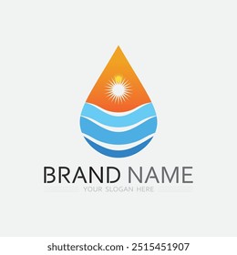 water and wave logo design template splash aqua droplet
