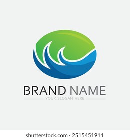 water and wave logo design template splash aqua droplet