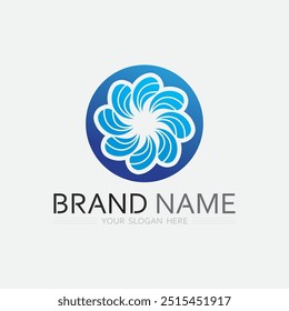 água e onda modelo de design logotipo splash aqua droplet