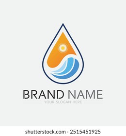 water and wave logo design template splash aqua droplet