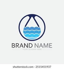 water and wave logo design template splash aqua droplet