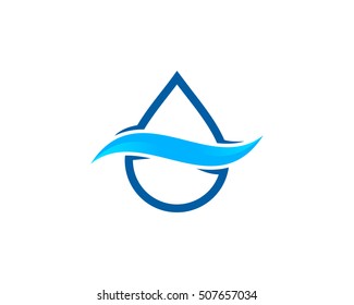 Water Wave Logo Design Template Element