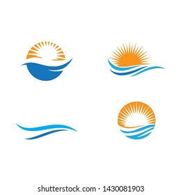 Water wave Logo design vector Template