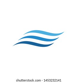 Water wave Logo design vector Template
