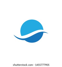 Water wave Logo design vector Template