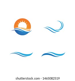 Water wave Logo design vector Template