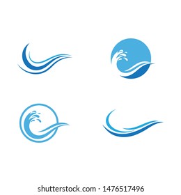 Water wave Logo design vector Template
