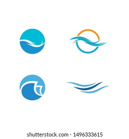 Water wave Logo design vector Template