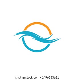 Water wave Logo design vector Template