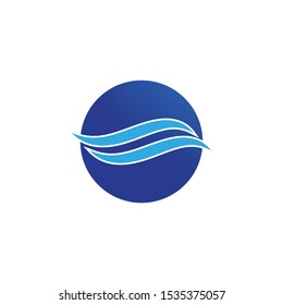 Water wave Logo design vector