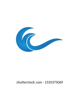 Water wave Logo design vector Template
