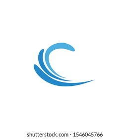 Water wave Logo design vector Template