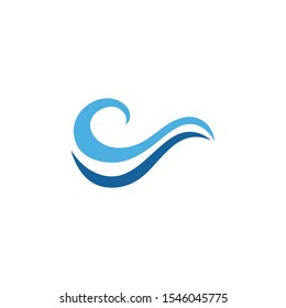 Water wave Logo design vector Template