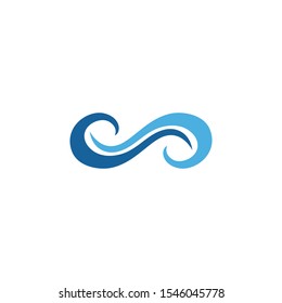 Water wave Logo design vector Template