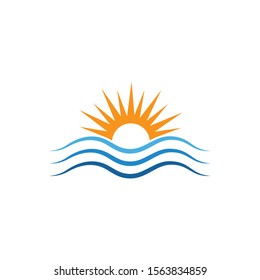 Water wave Logo design vector Template