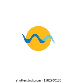 Water wave Logo design vector Template