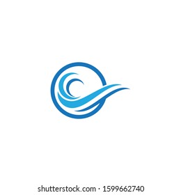 Water wave Logo design vector Template