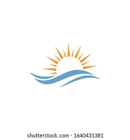 Water wave Logo design vector Template