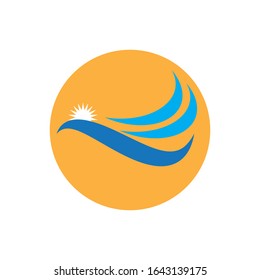 Water wave Logo design vector Template