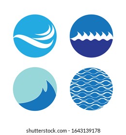 Water wave Logo design vector Template